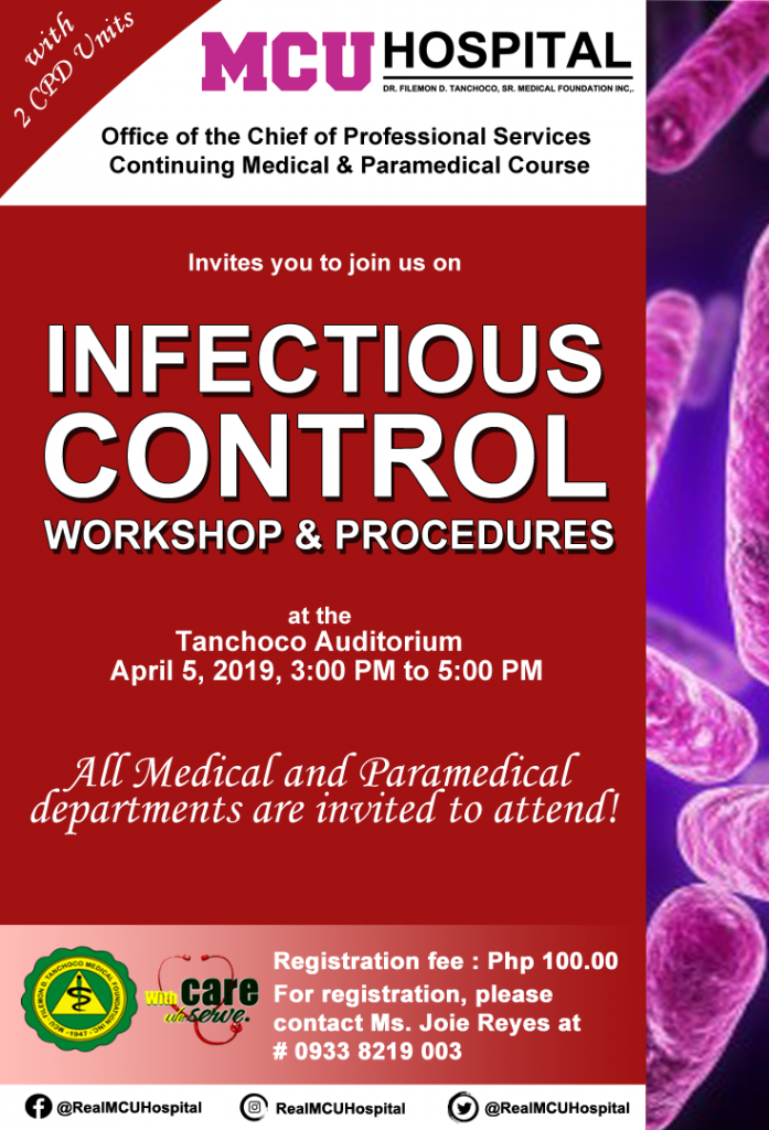 Infectious Control Workshop And Procedures – MCU Hospital