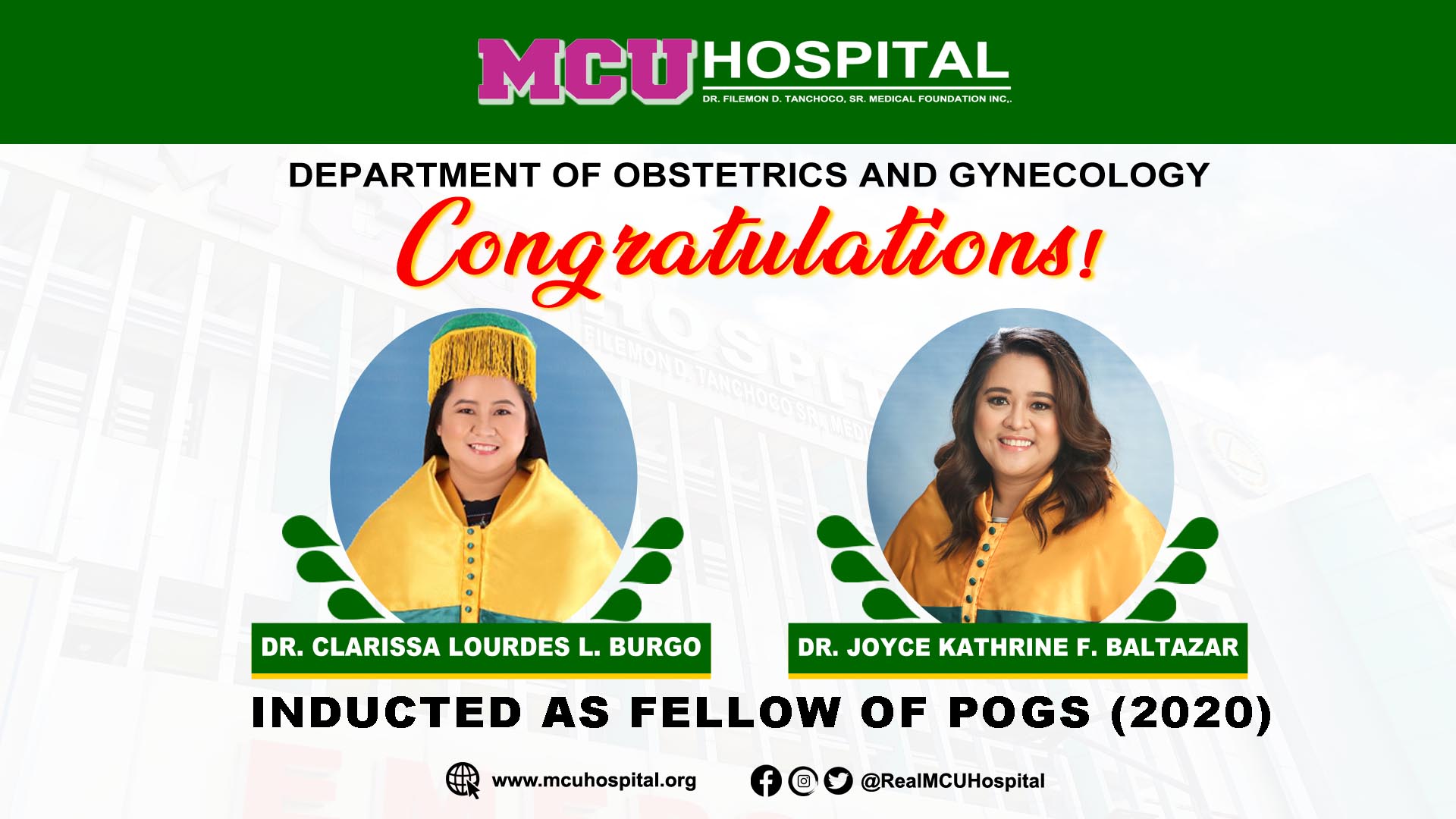 Department of Obstetrics and Gynecology pride! – MCU Hospital