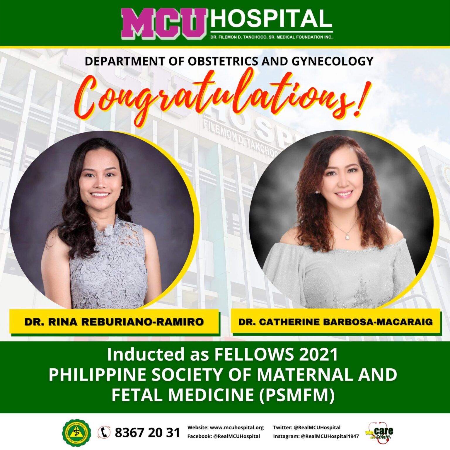 Department of Obstetrics and Gynecology’s Pride! – MCU Hospital