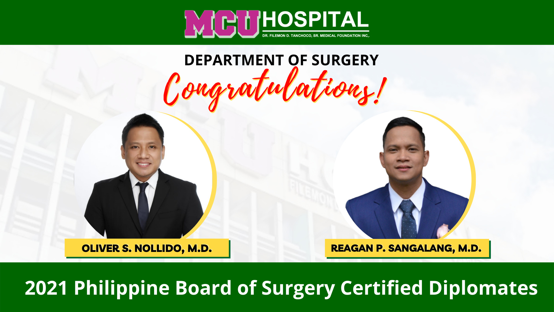 Department of Surgery’s Pride! – MCU Hospital